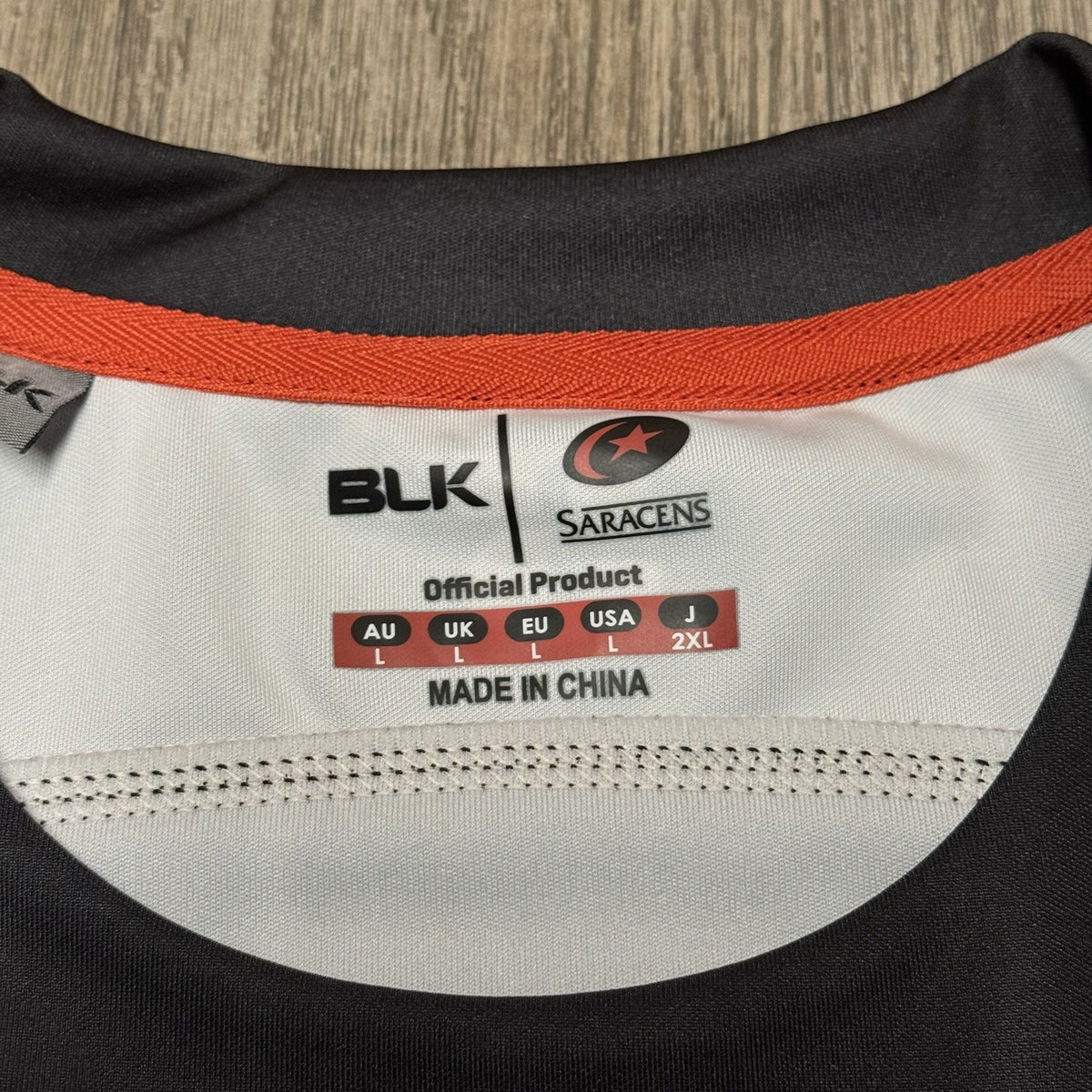 Saracens Rugby Union Shirt BLK Large Home Kit Jersey London 2016 2017
