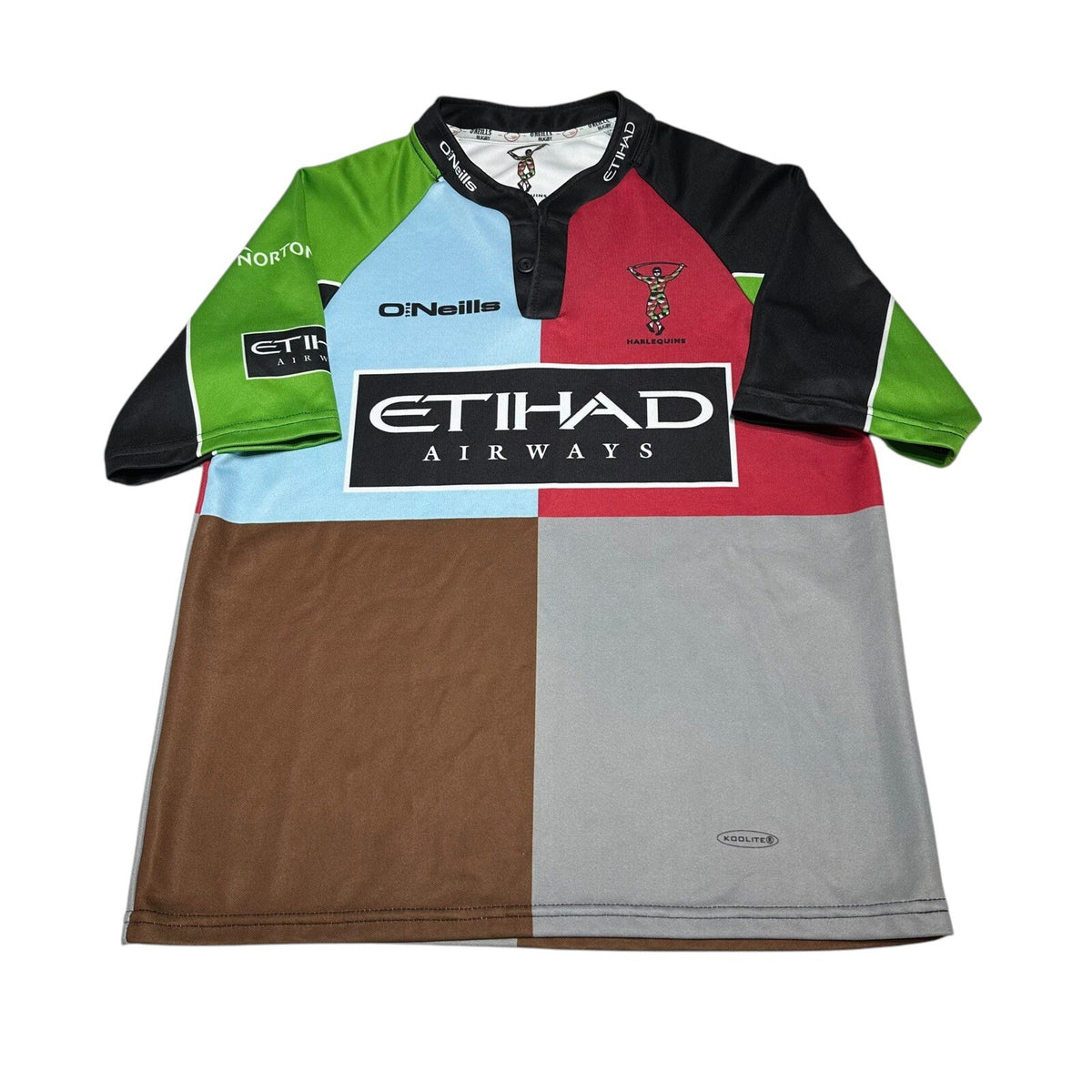 Harlequins Rugby Shirt HOME 2011/2012 Small Red Green Blue O'Neills Jersey
