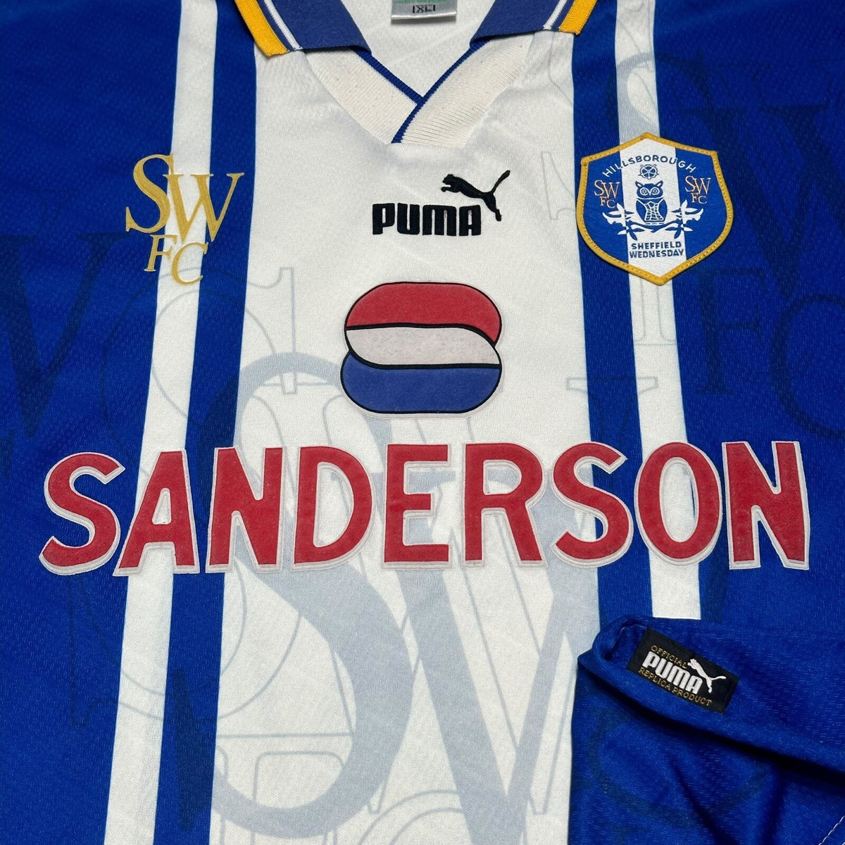 SHEFFIELD WEDNESDAY 1995/1997 HOME FOOTBALL SHIRT PUMA VINTAGE JERSEY SIZE XL