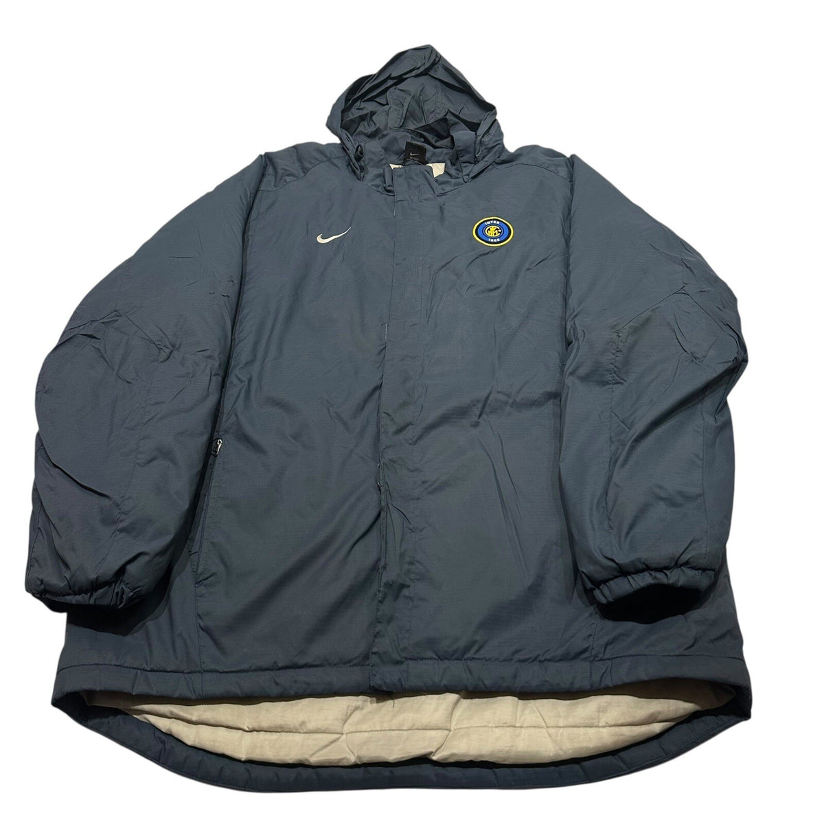 VINTAGE INTER MILAN FOOTBALL HOODED JACKET NIKE TRAINING KIT SIZE L
