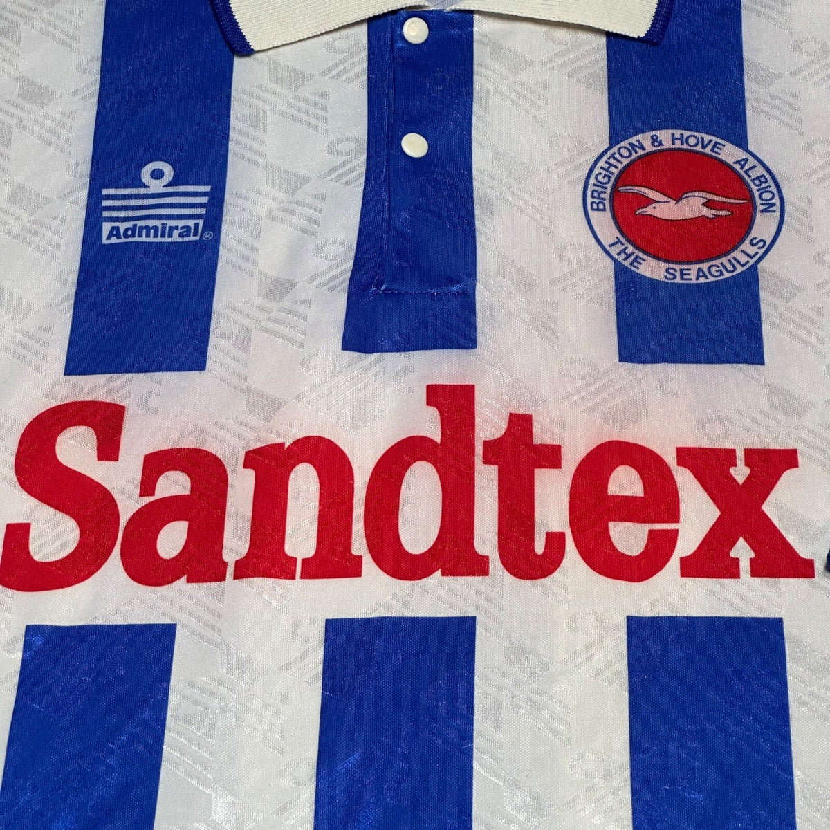 BRIGHTON & HOVE ALBION 1994-1997 HOME SHIRT FOOTBALL JERSEY XL 46”