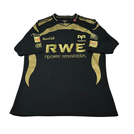 Ospreys Rugby Home Shirt 2009/2010 - Kooga M Medium Black Gold Jersey Top
