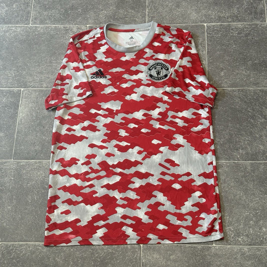Manchester United pre-match football shirt Adidas Medium 2021 22 Soccer Jersey