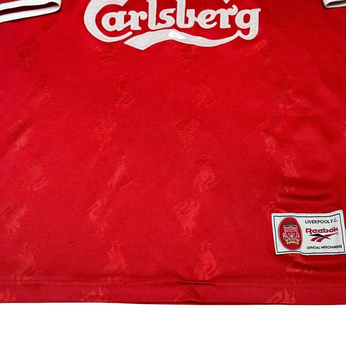 REEBOK Liverpool FC 1996/98 Home Kit Jersey Shirt Size 34-36" Small Read Descrip
