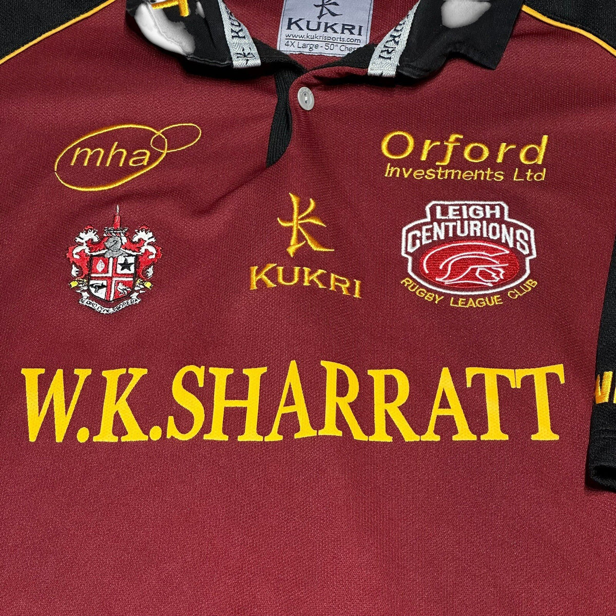 LEIGH CENTURIONS ENGLAND RUGBY LEAGUE SHIRT JERSEY 2006 KUKRI SIZE 4XL