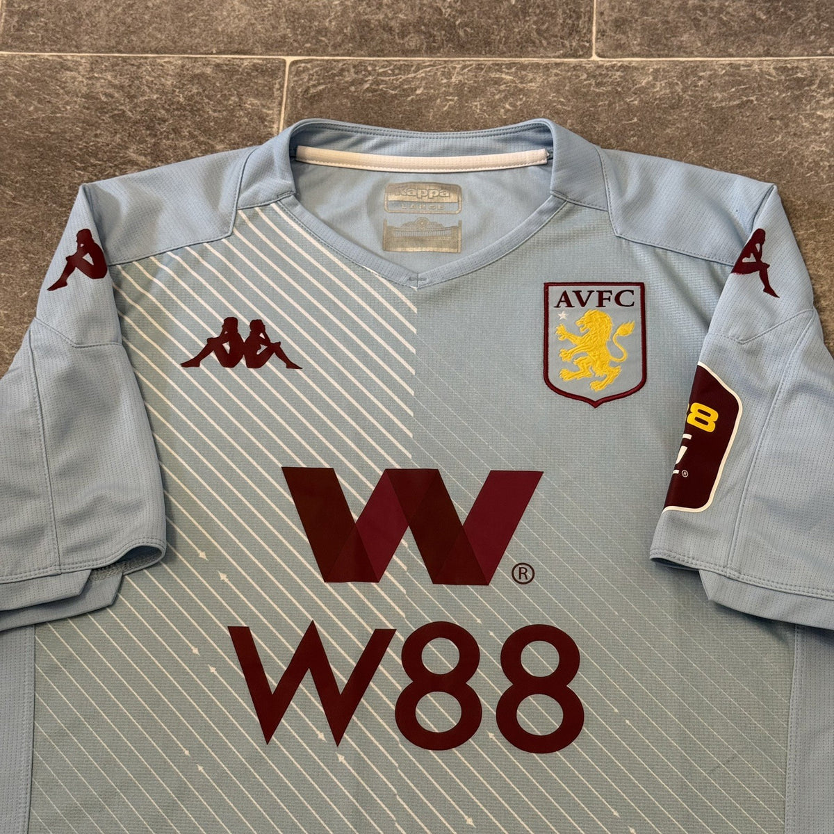 ASTON VILLA FC 2019-2020 MENS LARGE AWAY FOOTBALL SHIRT KAPPA