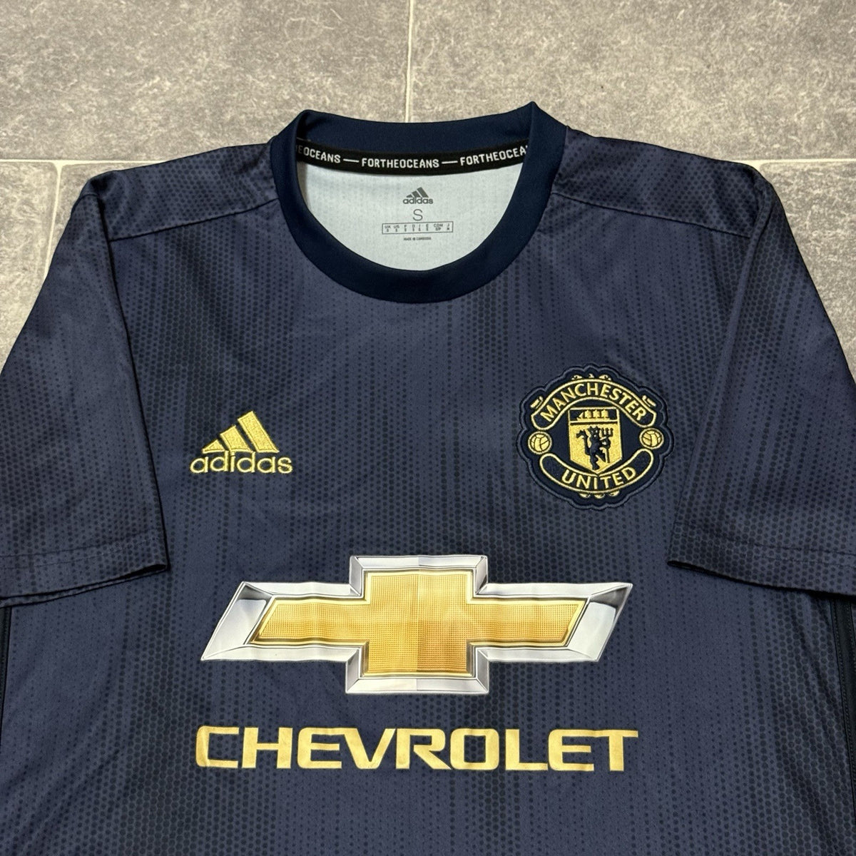 Manchester United Shirt Blue Third Kit 2018 2019 Adidas Jersey Size Small