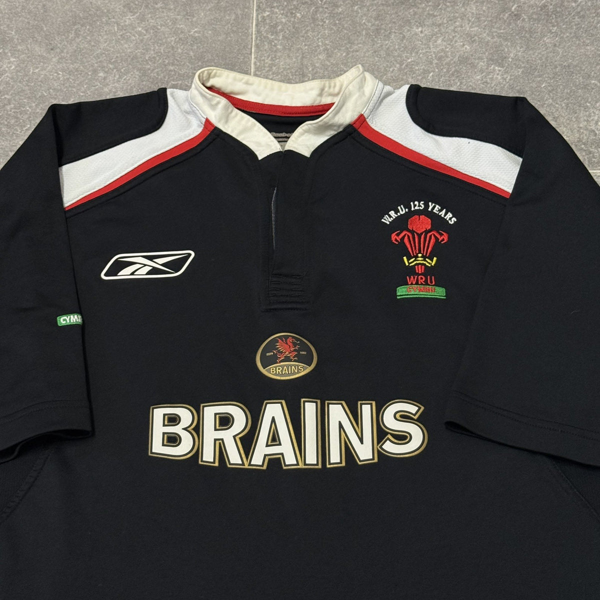 Wales Reebok Rugby 2005 125 Years Black Classic Jersey Small Adults Jersey