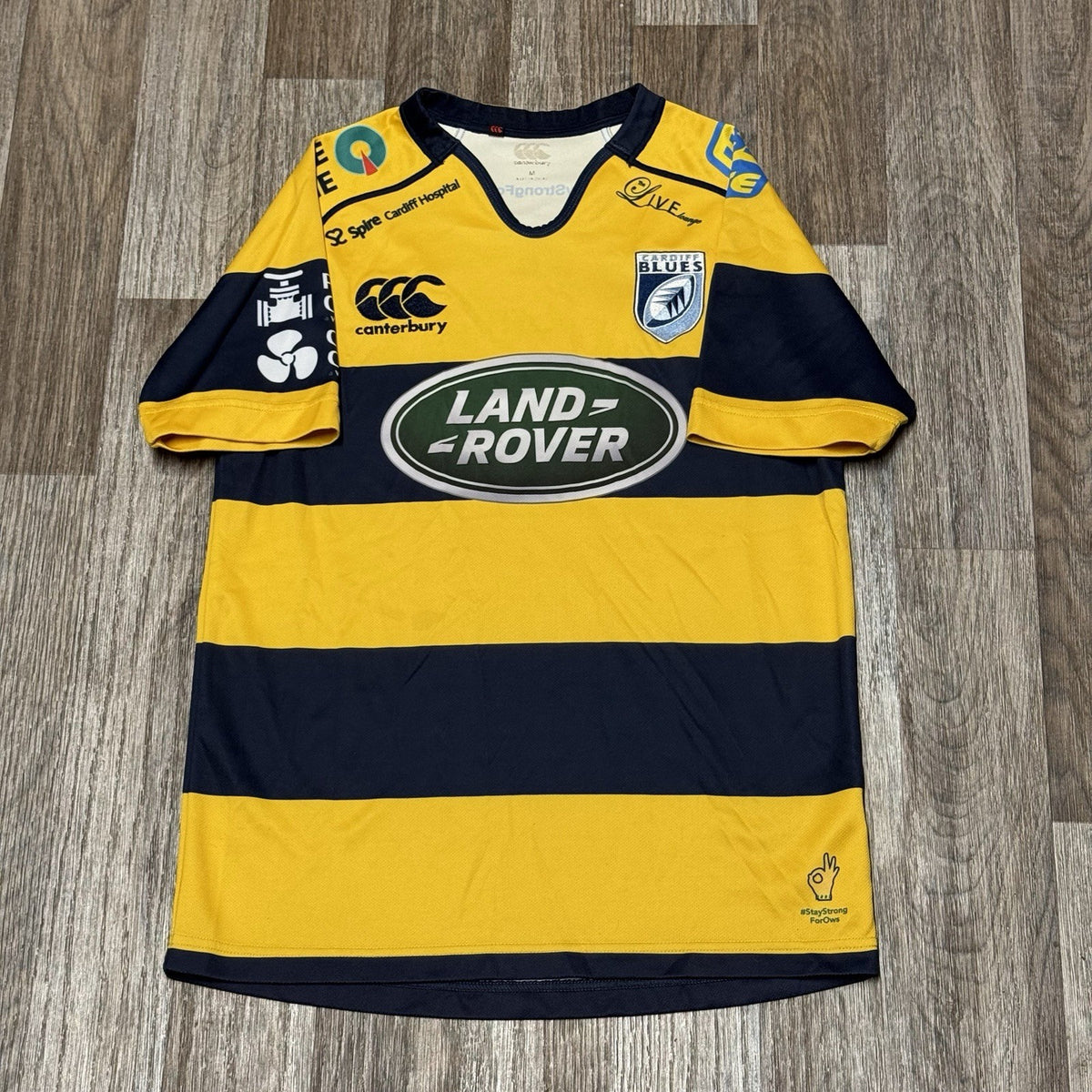 Cardiff Blues European Third Rugby Shirt 2016/17 Medium Adult Land Rover Sponsor