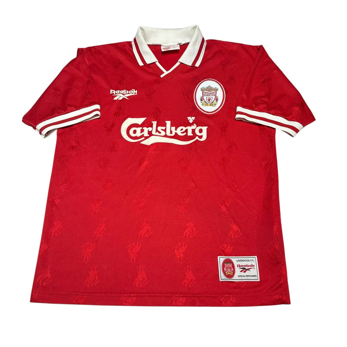 LIVERPOOL 1996/1998 HOME FOOTBALL SHIRT REEBOK SOCCER JERSEY SIZE LARGE 42/44”