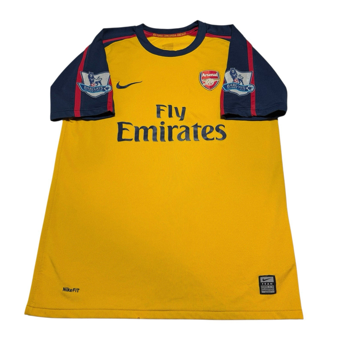 Arsenal 2008/2009 Nike Away Shirt Premier League V. Persie No 11 Yellow XL Youth
