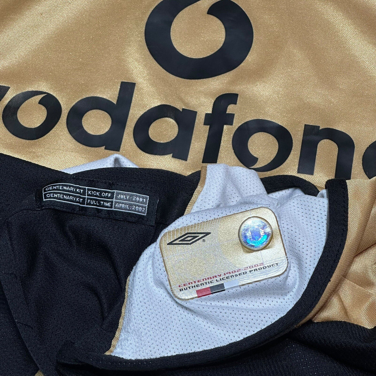 Vintage Manchester United Shirt XXL Gold Away Kit 2000 2001 Centenary Jersey