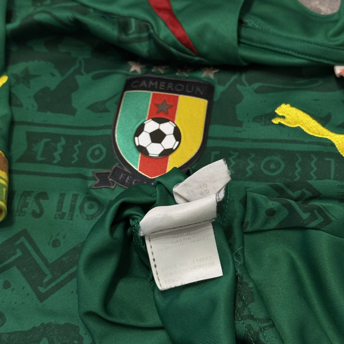 CAMEROON 2014 2015 HOME FOOTBALL SHIRT PUMA NATIONAL TEAM JERSEY SIZE MEDIUM