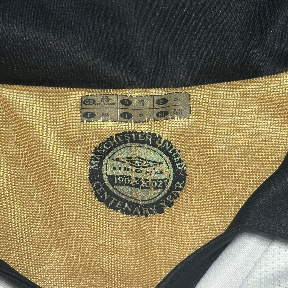 Vintage Manchester United Shirt XXL Gold Away Kit 2000 2001 Centenary Jersey