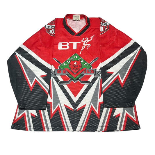 Rare Cardiff Devils Jersey Vintage Ice Hockey Shirt 1986-96 Size Small
