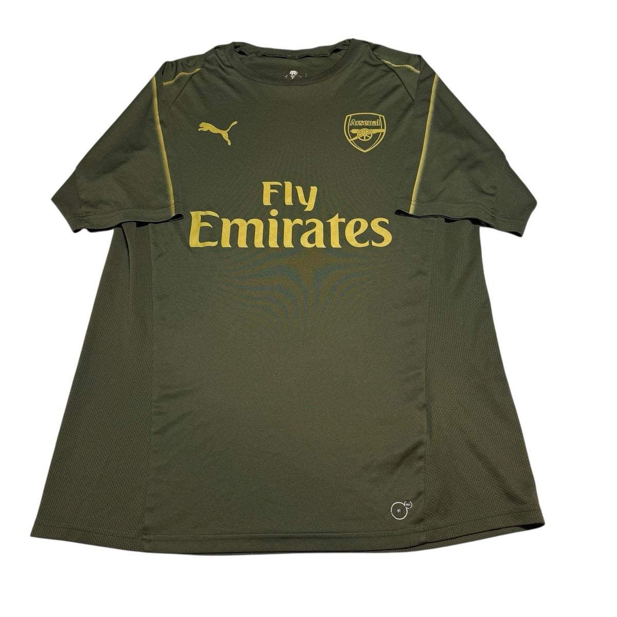Genuine Arsenal 2018/19 Football Training Shirt Puma Khaki Green Mens Size M/L