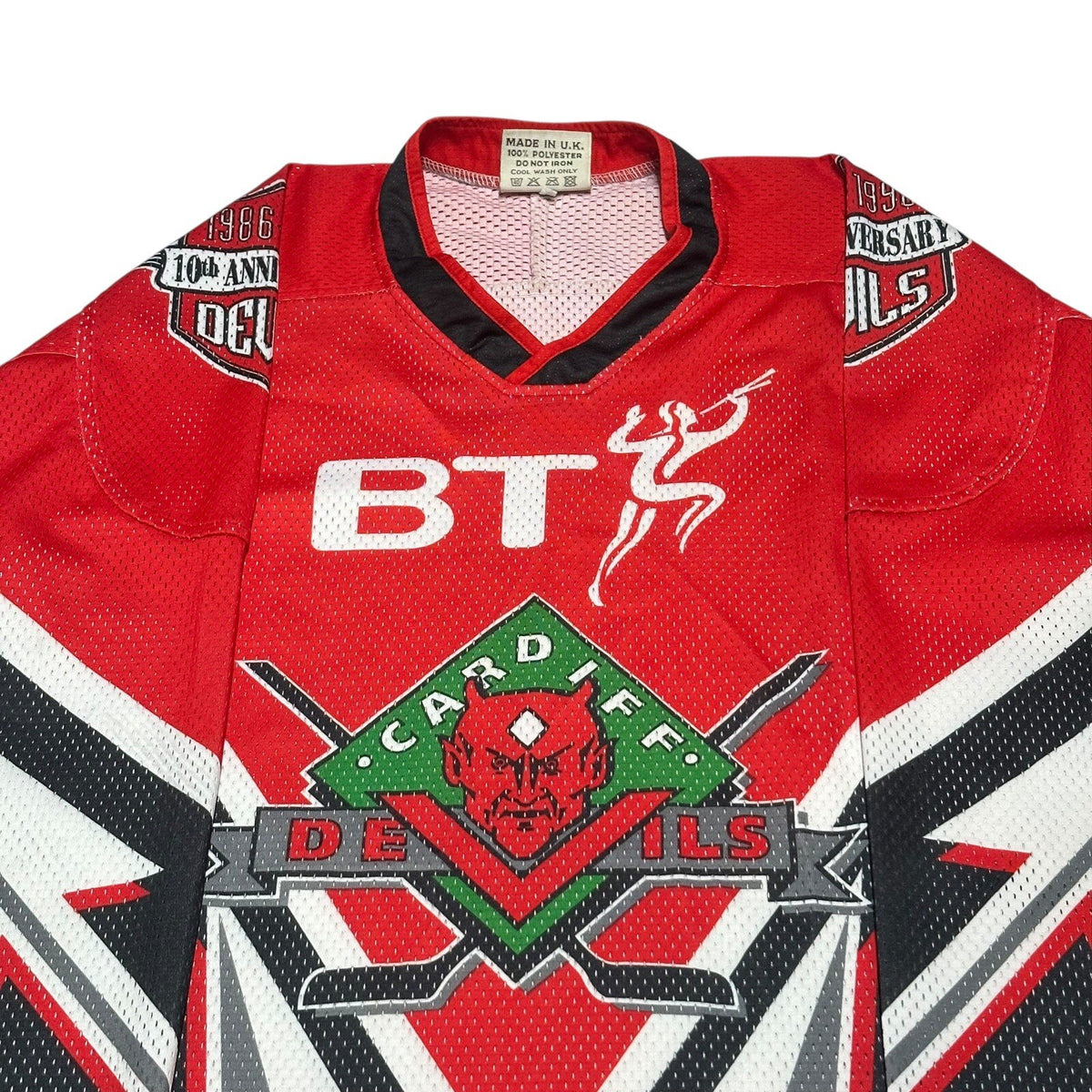 Rare Cardiff Devils Jersey Vintage Ice Hockey Shirt 1986-96 Size Small