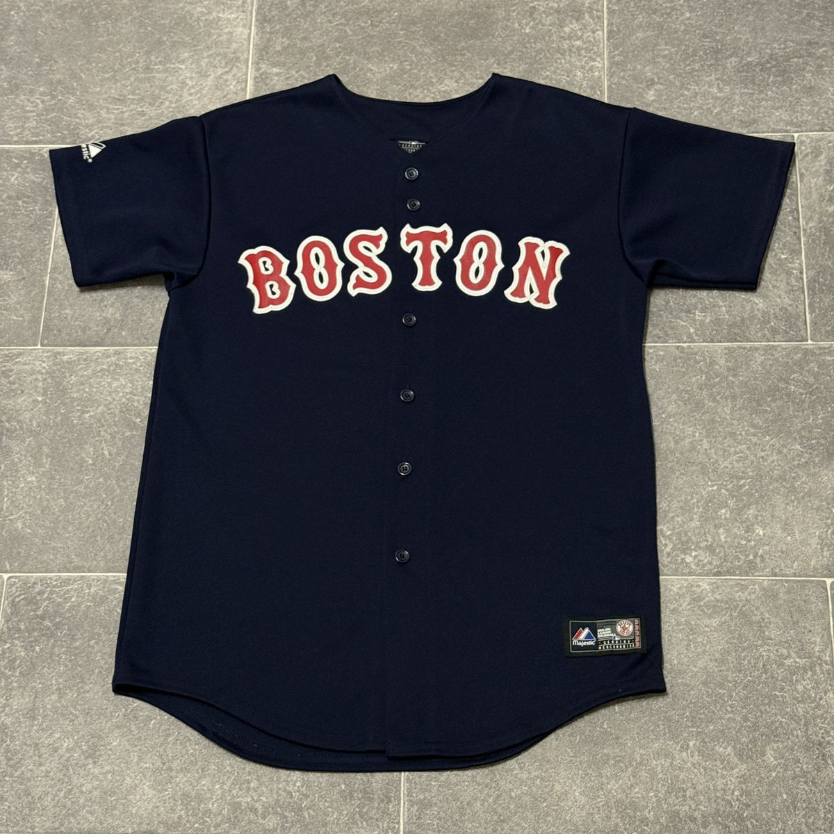 Majestic Boston Red Sox Navy Blue Jersey Mens XL Cool Base MLB Baseball