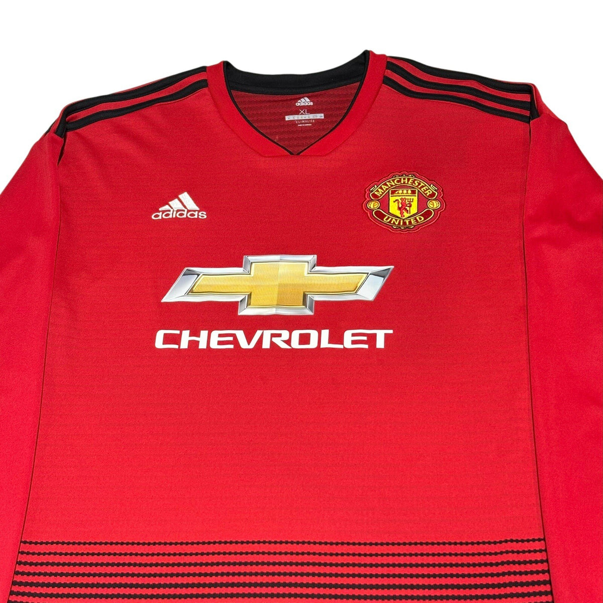 Manchester United 2018 2019 Home Shirt Adidas Long Sleeve Jersey Size XL