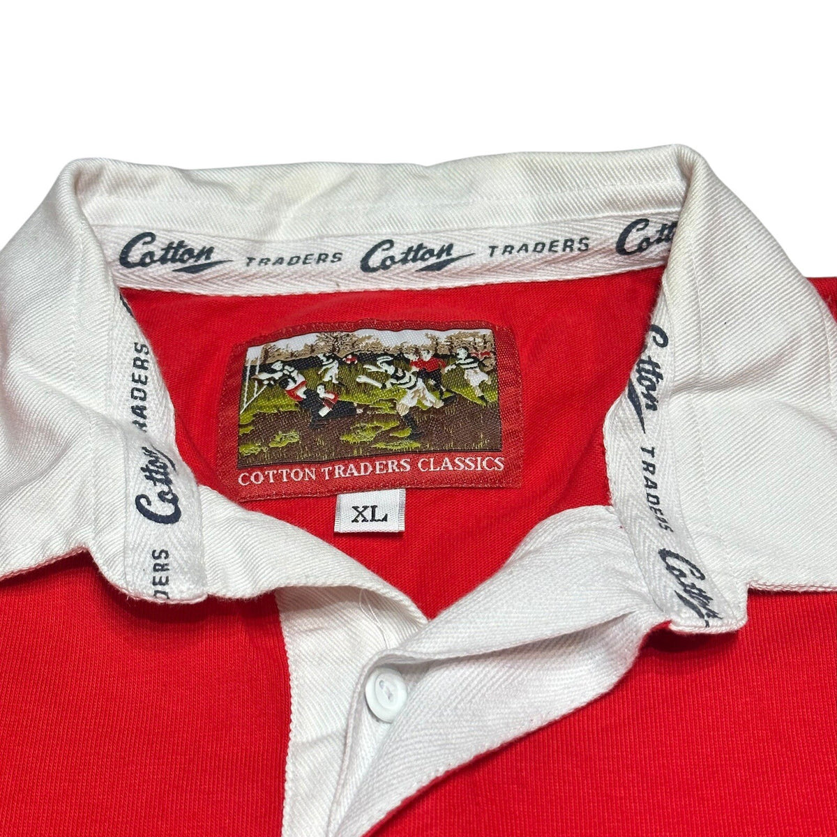 Cotton Traders Wales Cymru Rugby Shirt Size Extra Large Red Long Sleeve