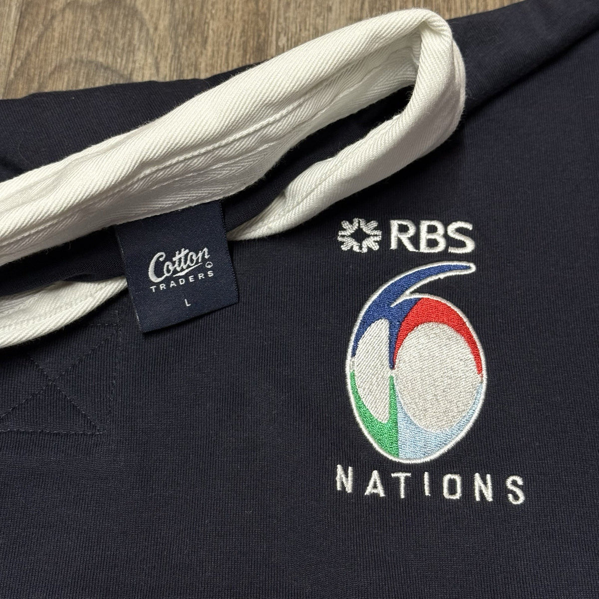 SIX NATIONS RBS RUGBY UNION SHIRT COTTON TRADERS JERSEY SIZE LARGE ADULTS