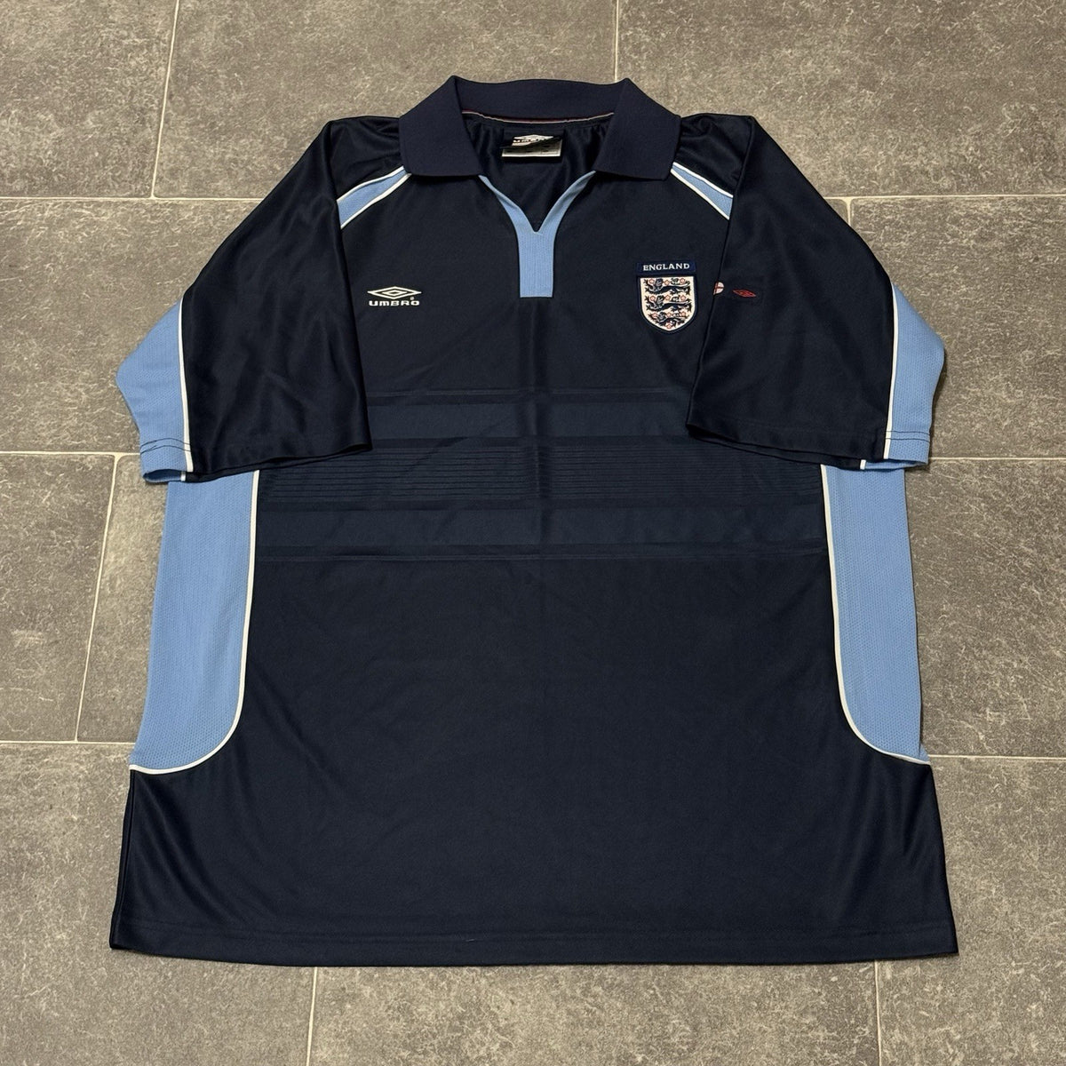 Vintage England Football Shirt XL Umbro Navy Training Kit 2000 2002 Jersey