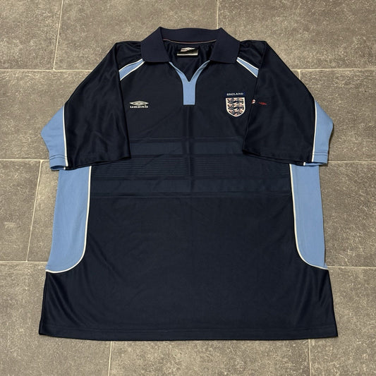Vintage England Football Shirt XL Umbro Navy Training Kit 2000 2002 Jersey