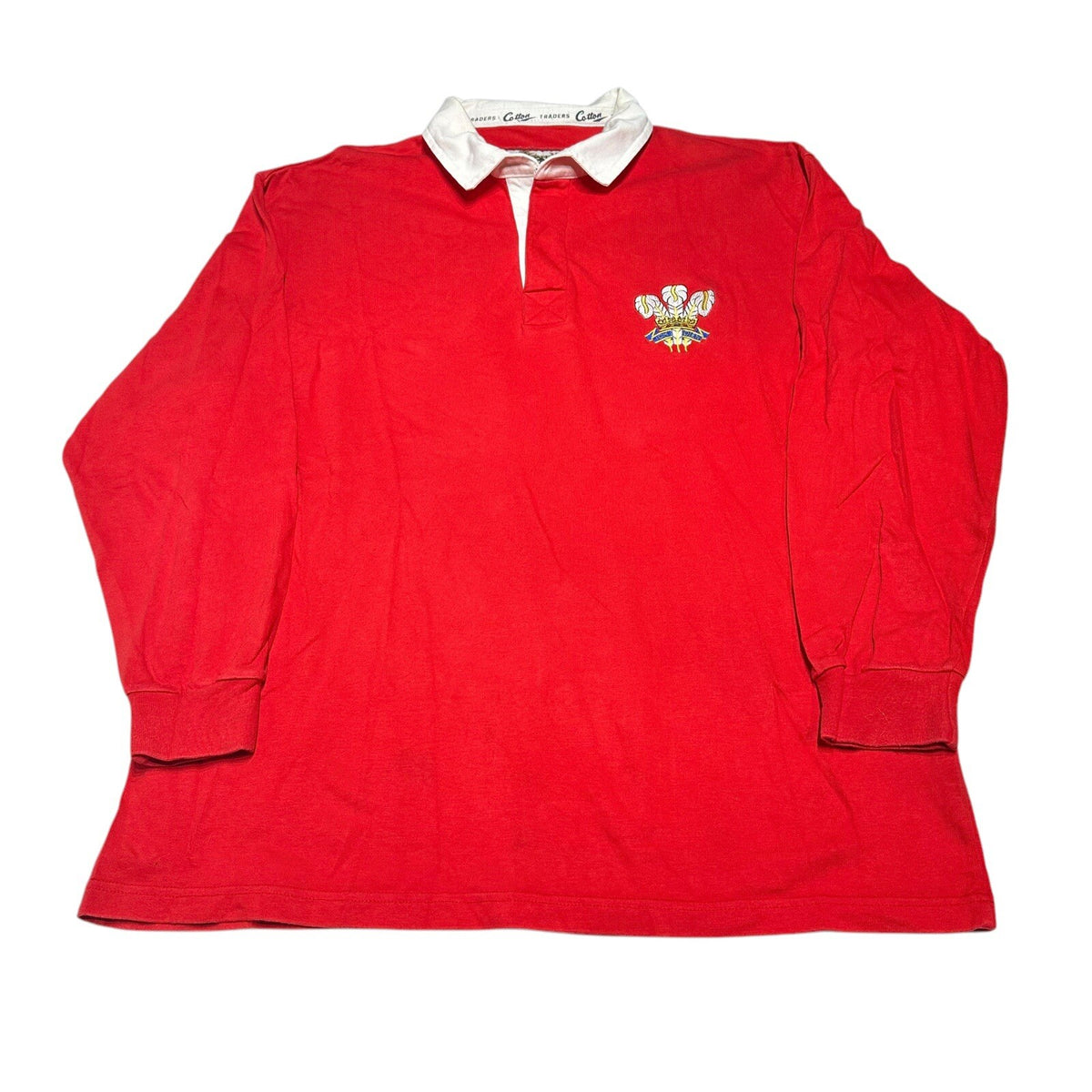 WALES RUGBY UNION LONGSLEEVE COTTON TRADERS VINTAGE JERSEY SHIRT SIZE XL