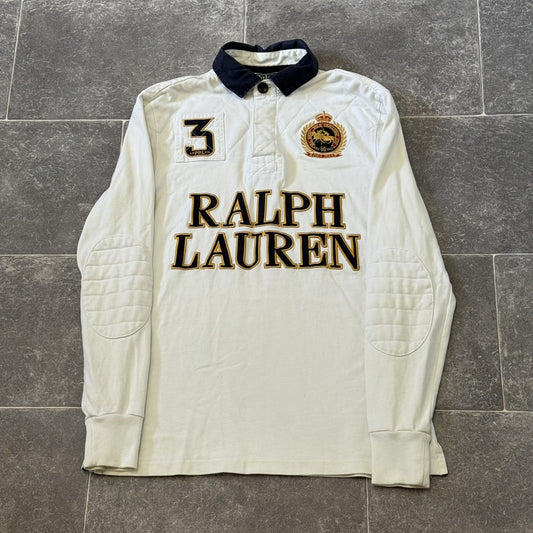 Polo Ralph Lauren Men Long Sleeve Cream Rugby Polo Shirts #3 Custom Small Adults