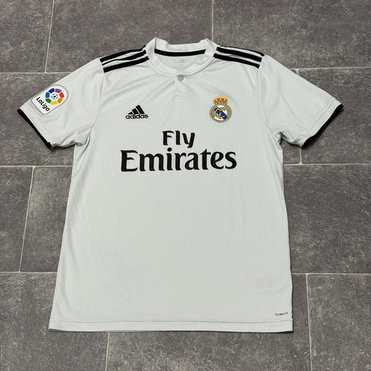 REAL MADRID 2018/2019 HOME FOOTBALL SHIRT ADIDAS SOCCER JERSEY SIZE Medium ADULT