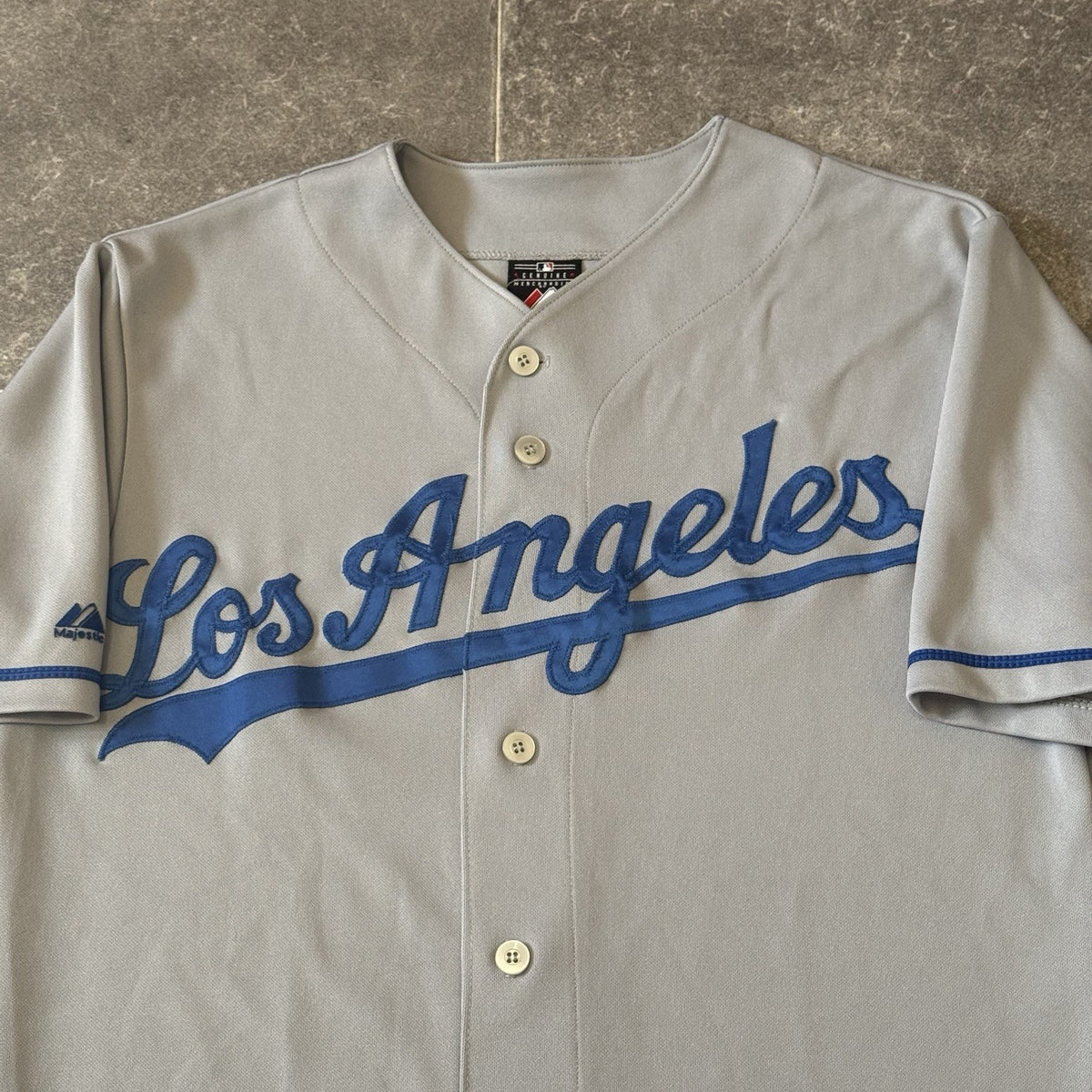 LOS ANGELES BASEBALL JERSEY DODJERS MAGESTIC SHIRT GREY SMALL ADULTS