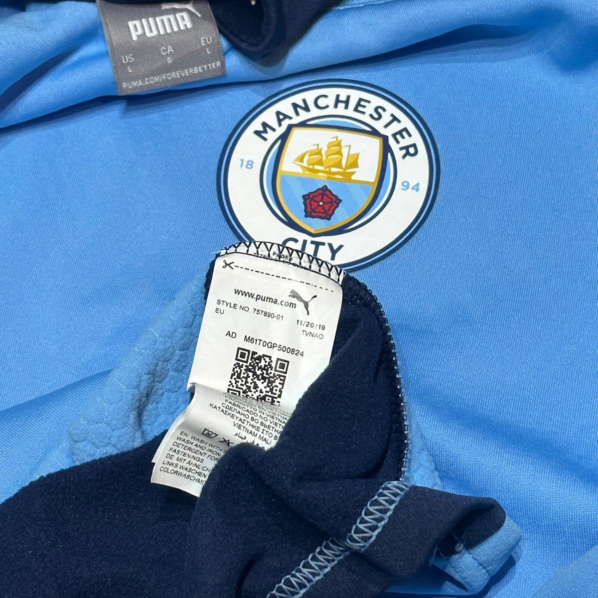 Manchester City Puma Jumper 2019/2020 WarmCell Training Jersey Size L