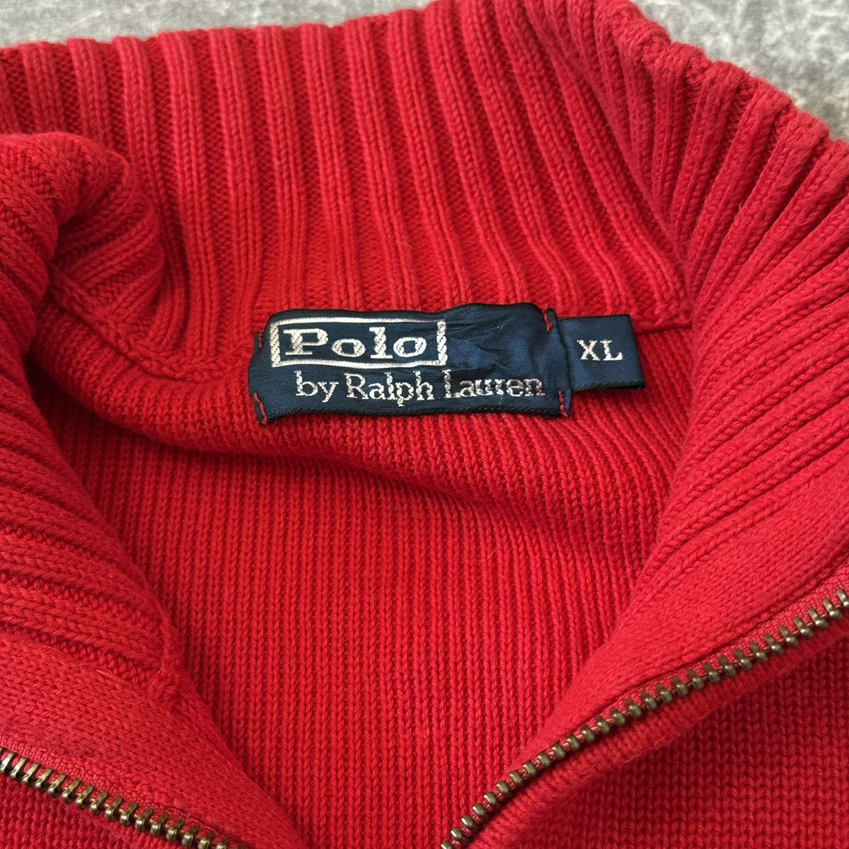 Polo Ralph Lauren Mens Long Sleeve Zipped Cotton Cardigan XL Red