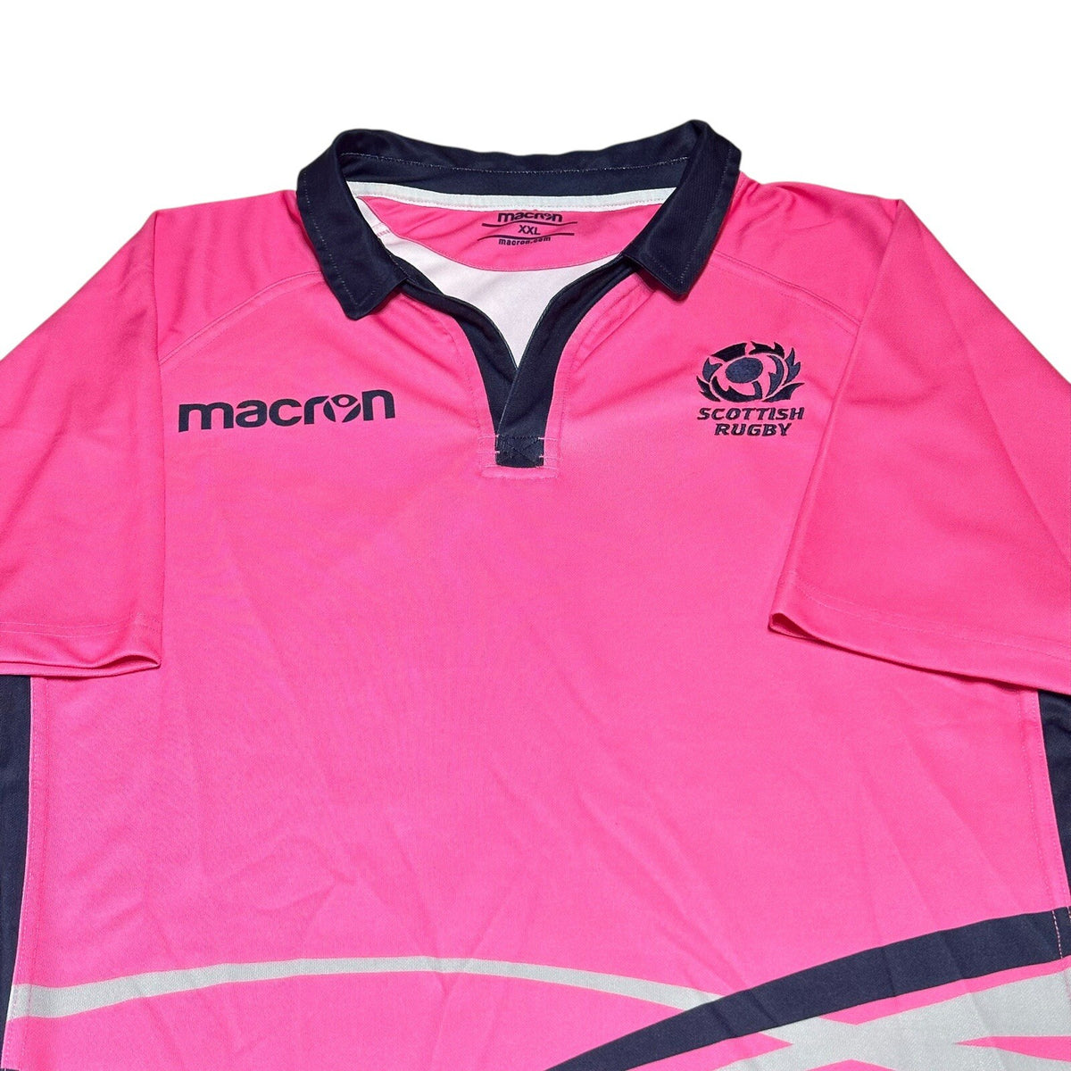 SCOTLAND NATIONAL TEAM RUGBY UNION SHIRT JERSEY MACRON SIZE XXL PINK