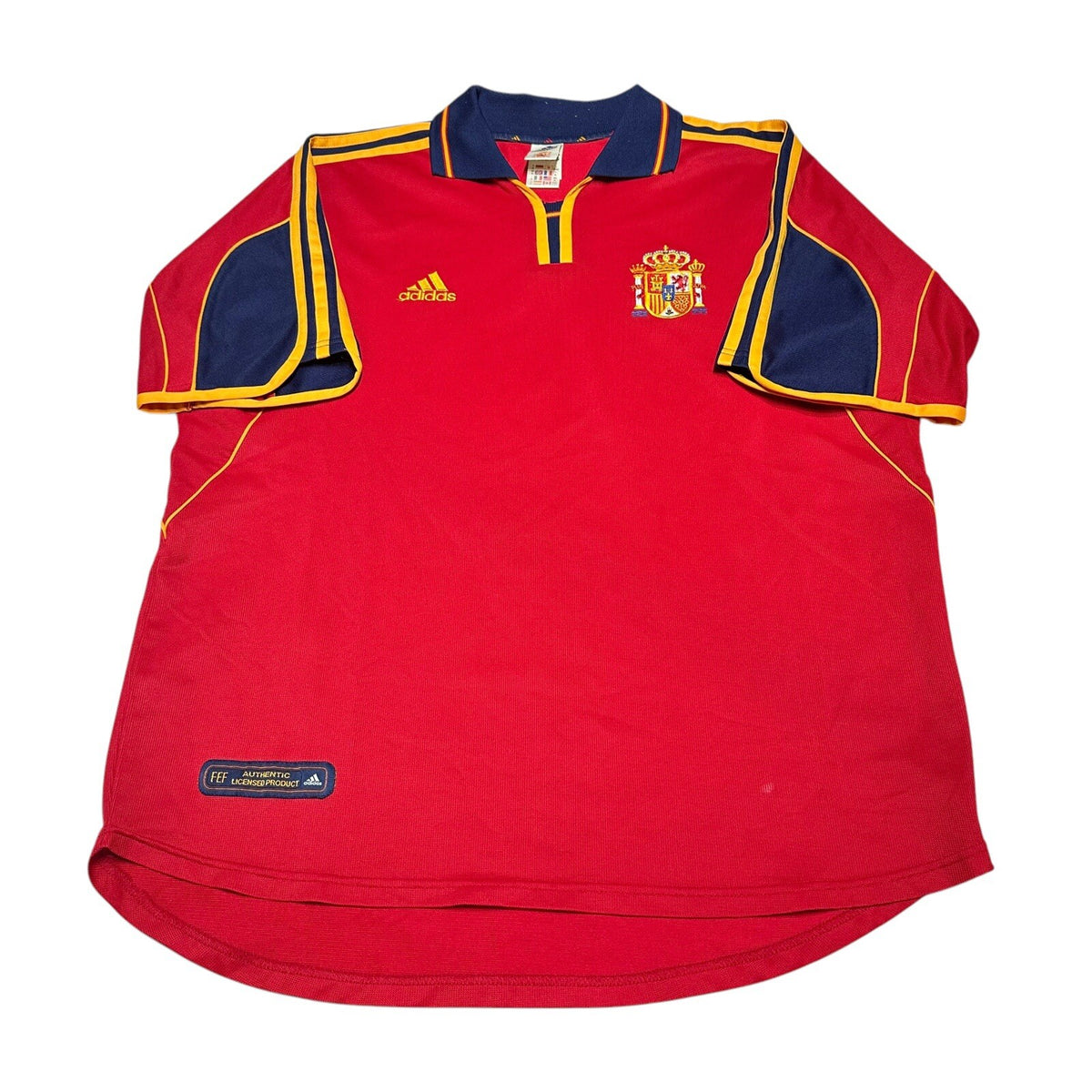 Spain Football Shirt Jersey Camiseta Soccer 1999 2000 2001 Home Size XL Adidas