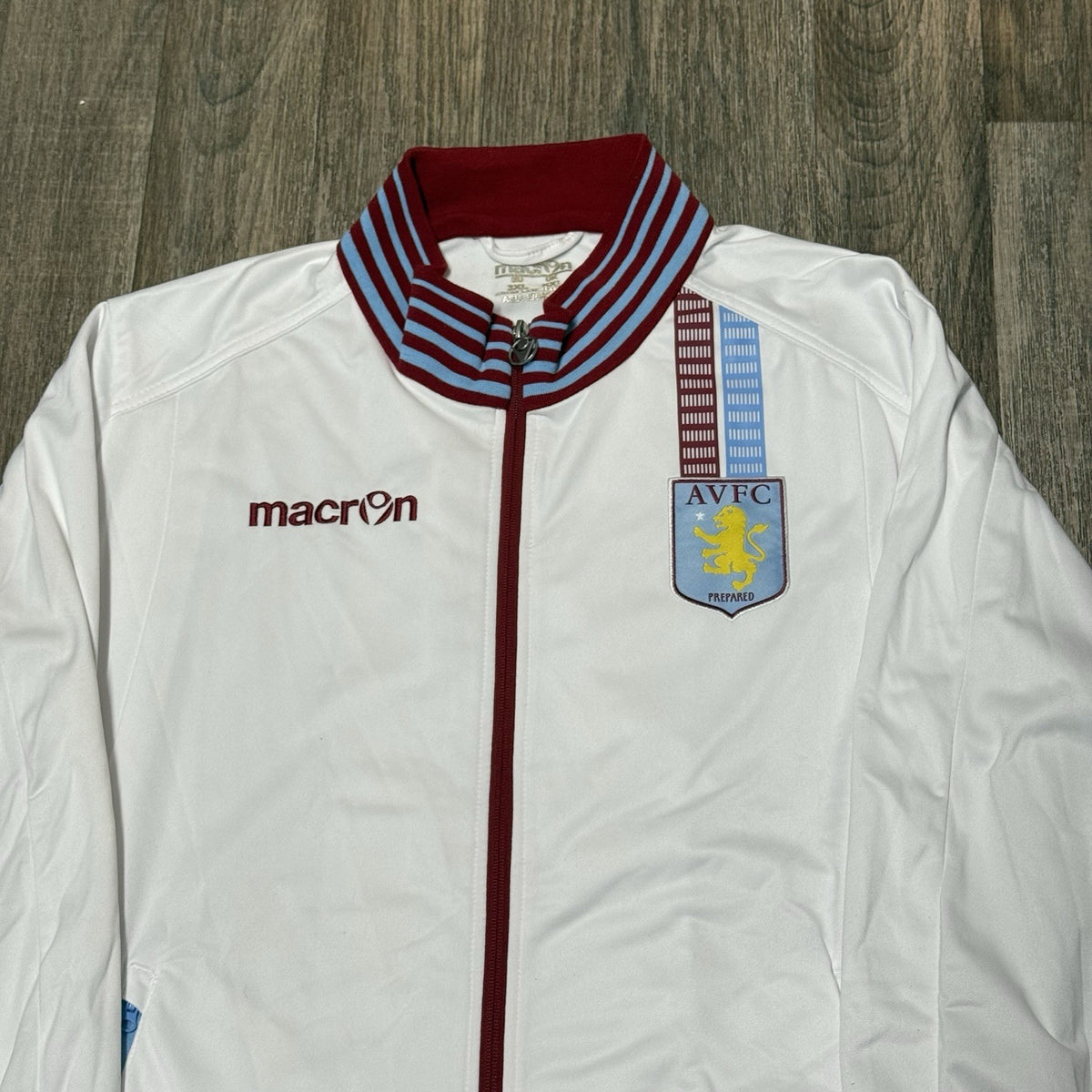 Aston Villa Football Jacket Full Zip Macron 2014/15 Size 2XL / 3XL EUR