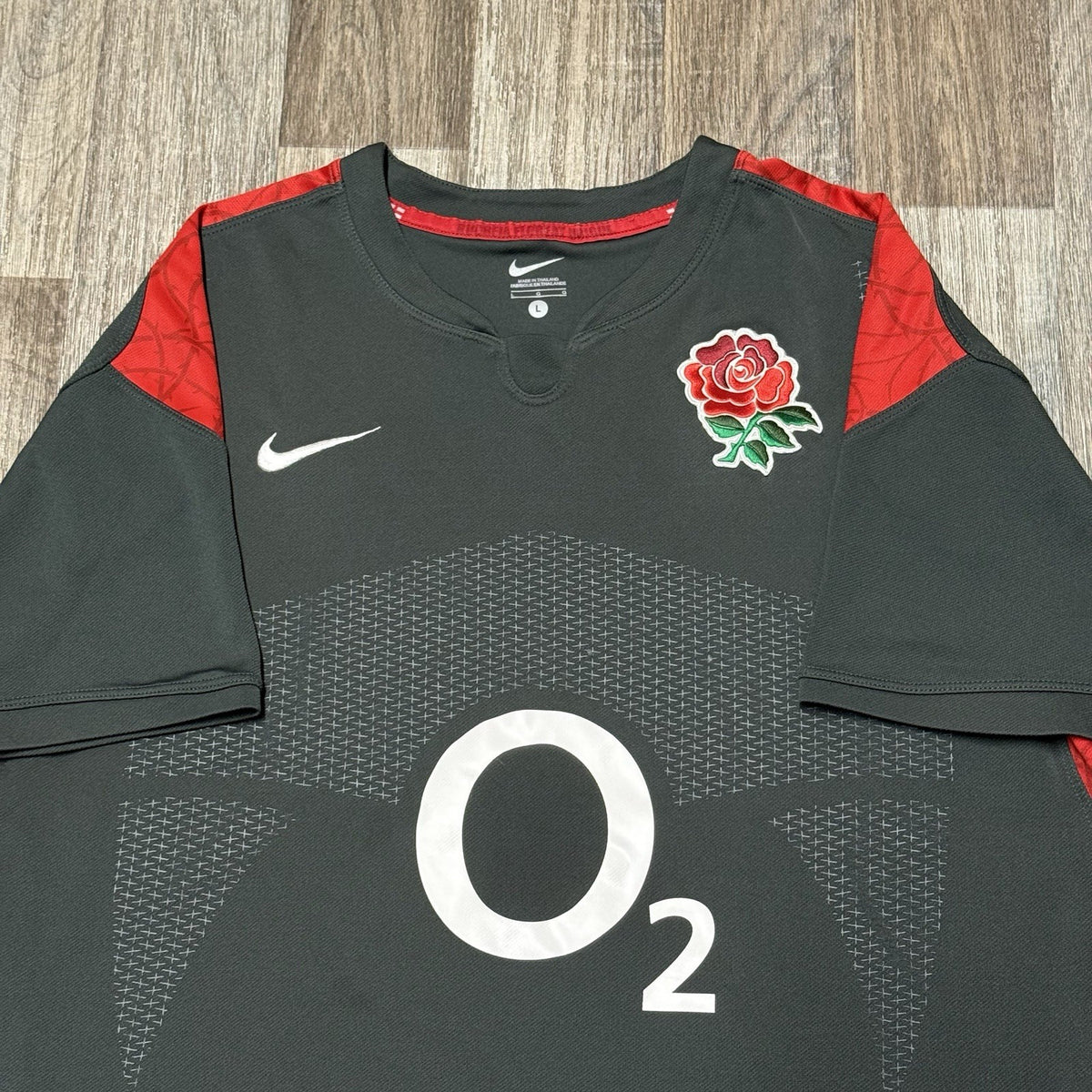 Nike England Rugby Jersey Large Adults Grey Red Jersey Top