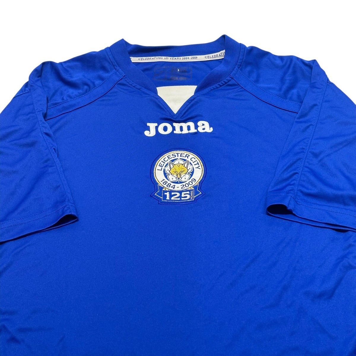 LEICESTER CITY 2009/2010 HOME FOOTBALL SHIRT SIZE LARGE 125 YEAR ANNIVERSARY