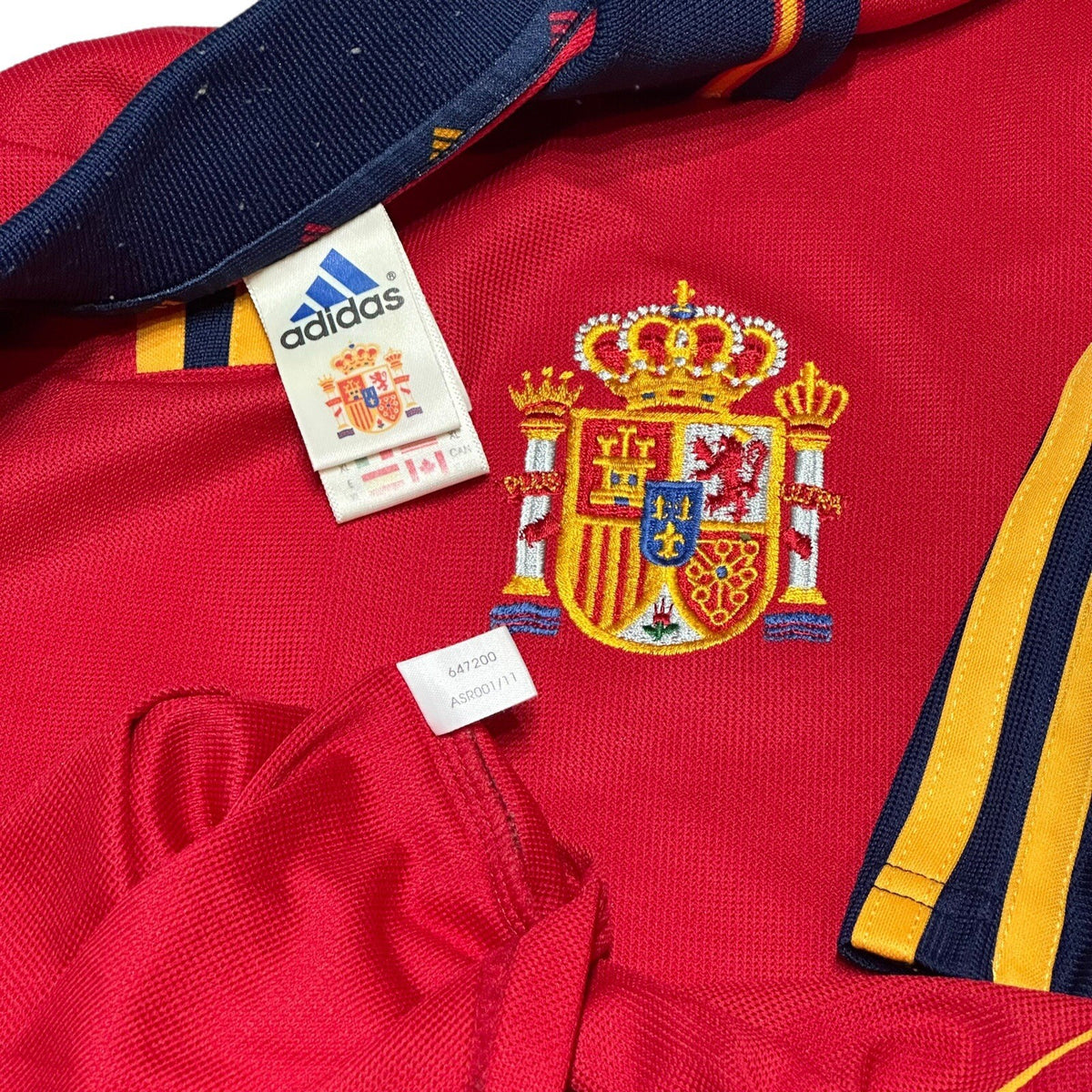Spain Football Shirt Jersey Camiseta Soccer 1999 2000 2001 Home Size XL Adidas