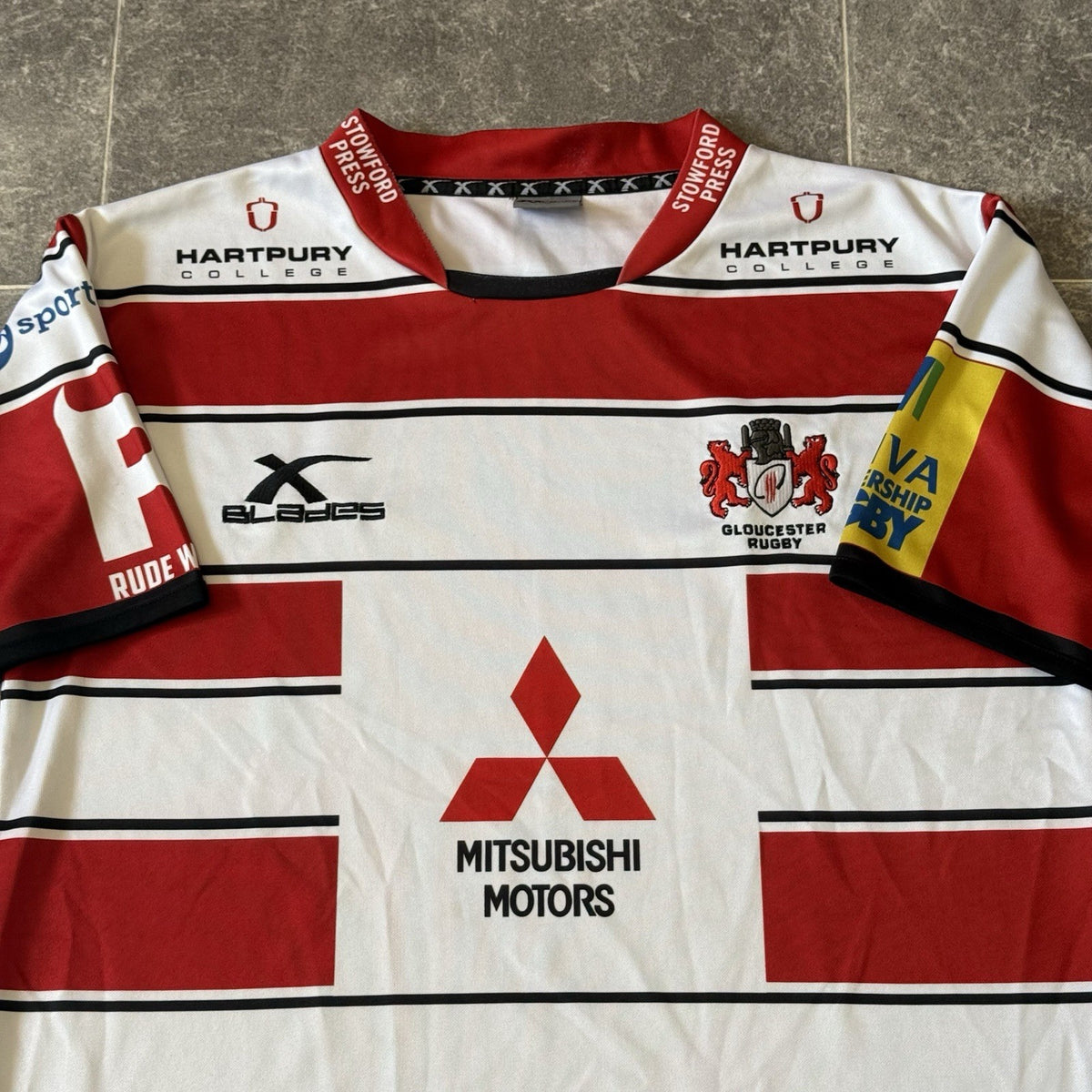 Gloucester Rugby Home Shirt 2015/2016 Medium Jersey Top