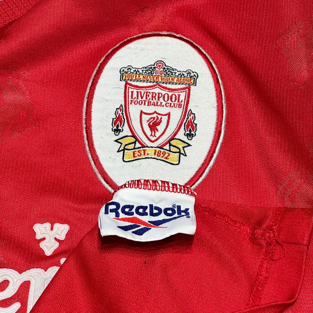 REEBOK Liverpool FC 1996/98 Home Kit Jersey Shirt Size 34-36" Small Read Descrip