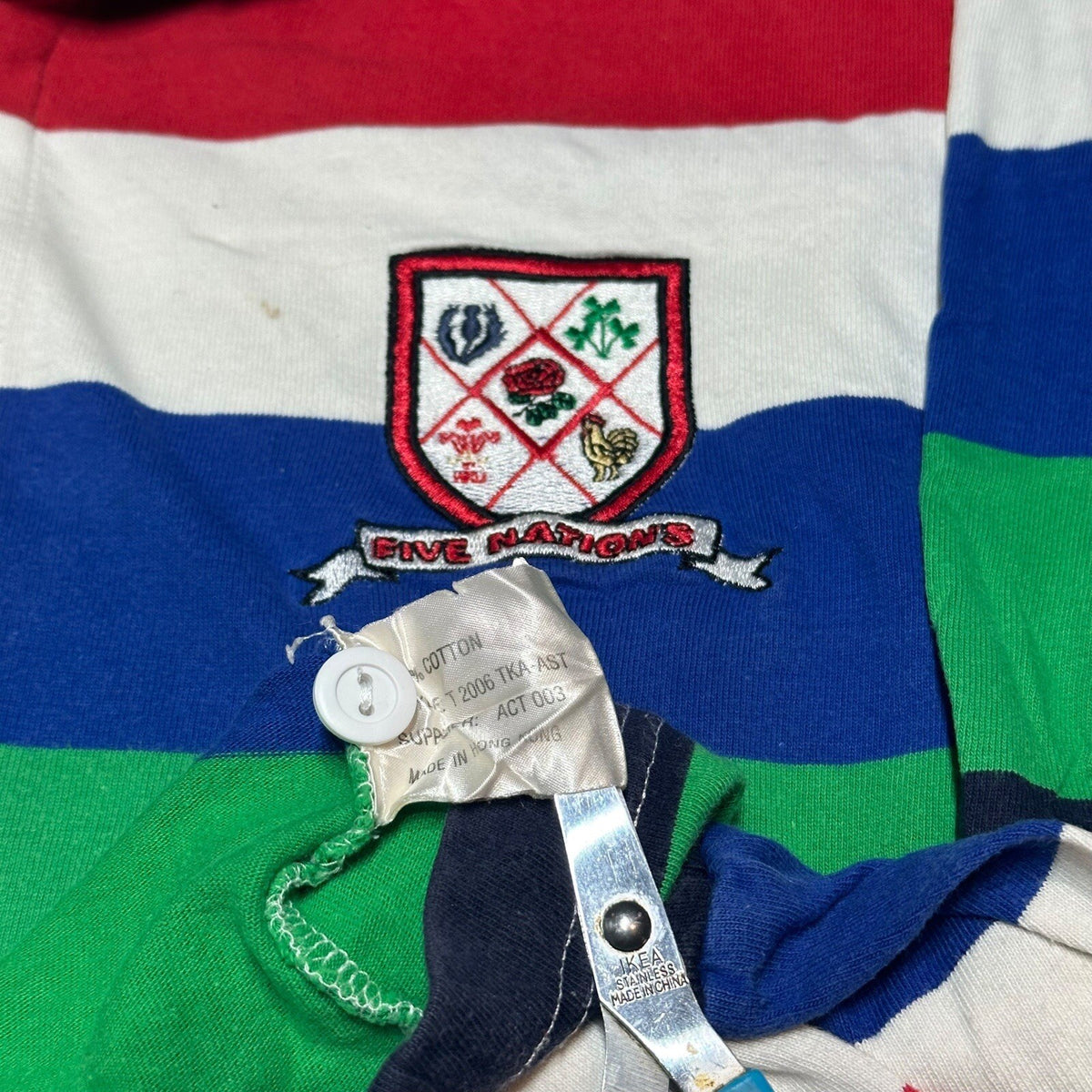 Five Nations Rugby Shirt Cotton Traders Large 90s Rugby Union Jersey Longsleeve
