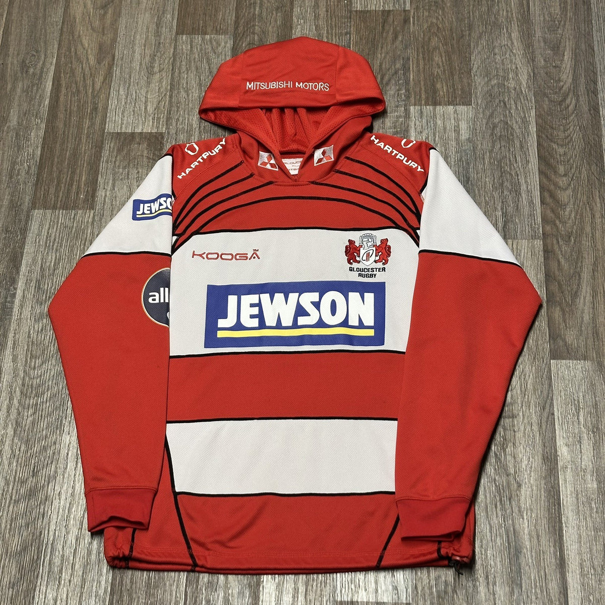 Gloucester Rugby Jersey Jumper Hoodie Small Adults Authentic