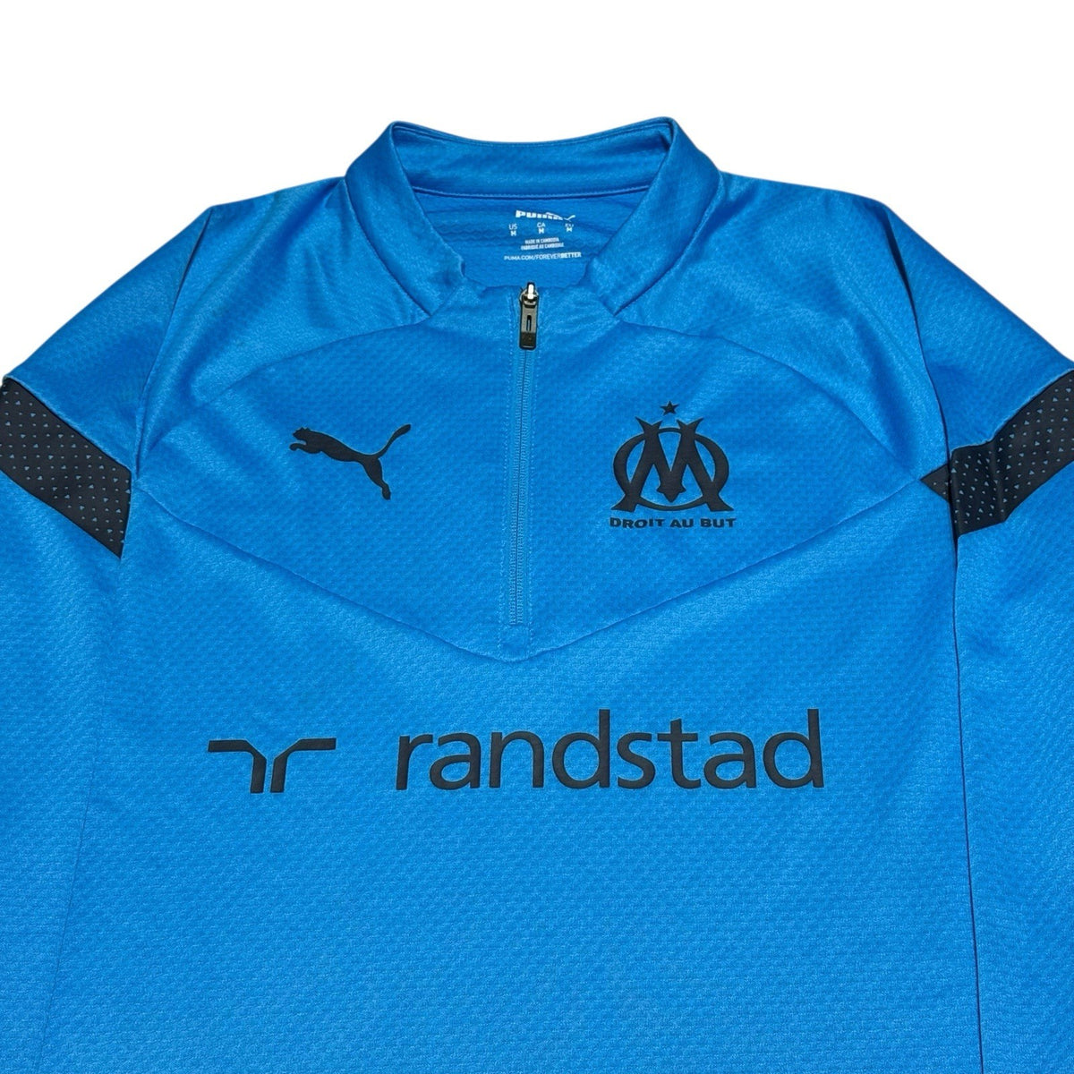 Olympique De Marseille Training 1/4 Zip Jersey Top Puma Adults Medium