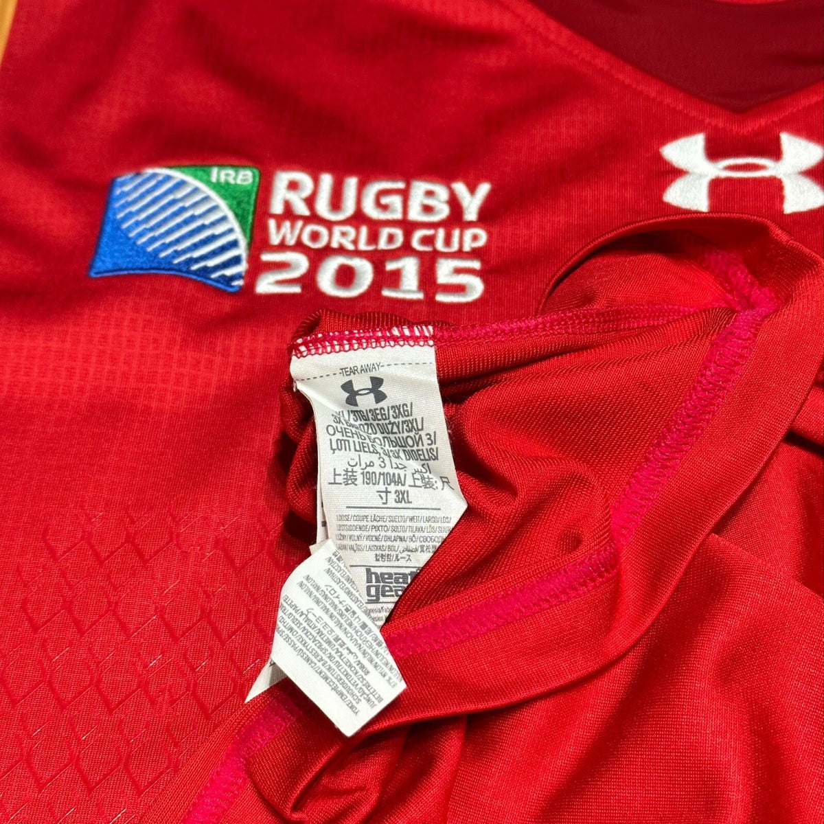 Wales Rugby Shirt 2015 World Cup Mens 3XL WRU Home Union Under Armour Jersey