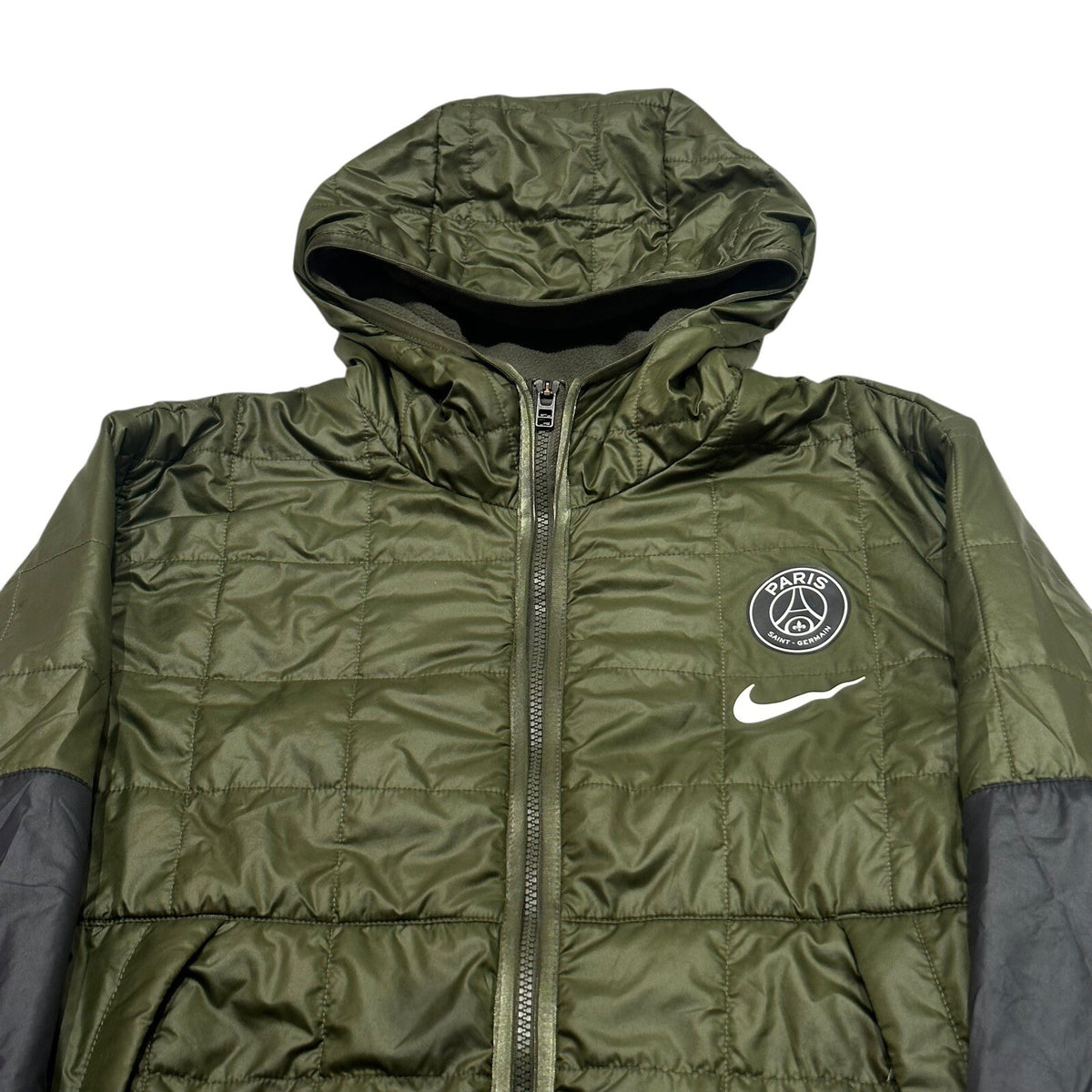 Nike X PSG Jacket Football Hoodie Coat Green/Olive Medium
