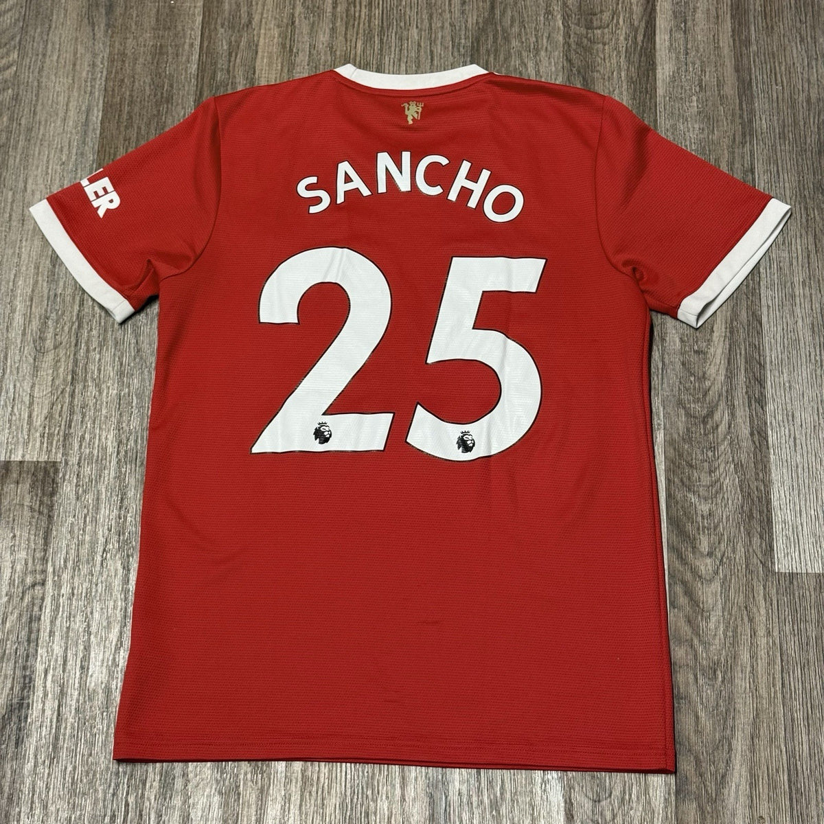 Manchester United 21/22 Home Football Shirt Sancho 25 Adidas Authentic Medium