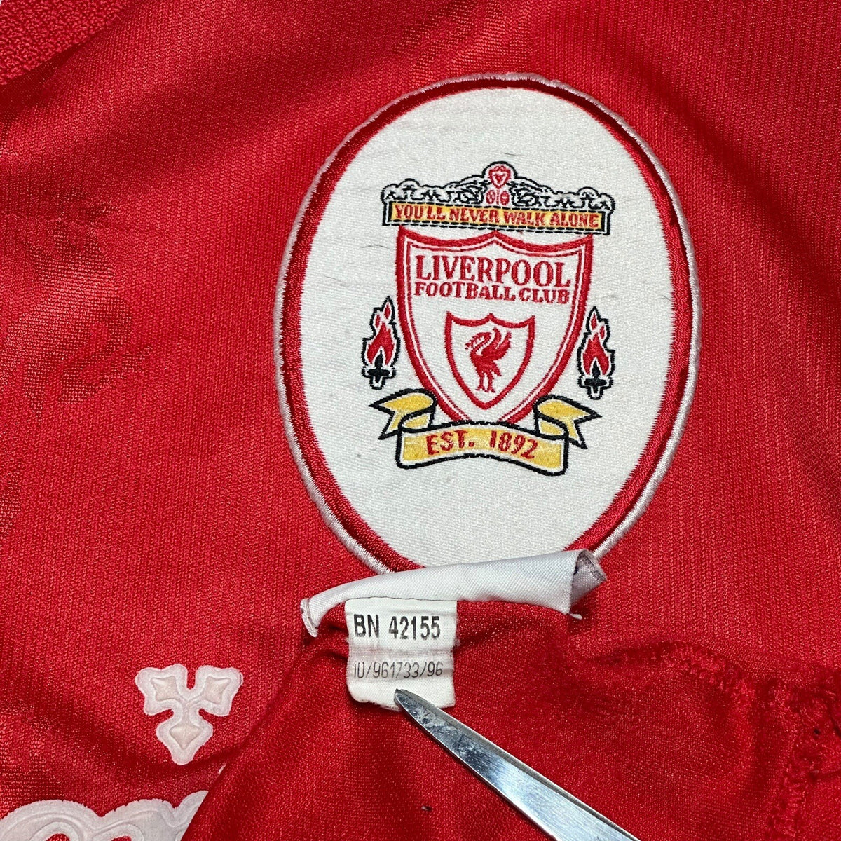 REEBOK Liverpool FC 1996/98 Home Kit Jersey Shirt Size 34-36" Small Read Descrip