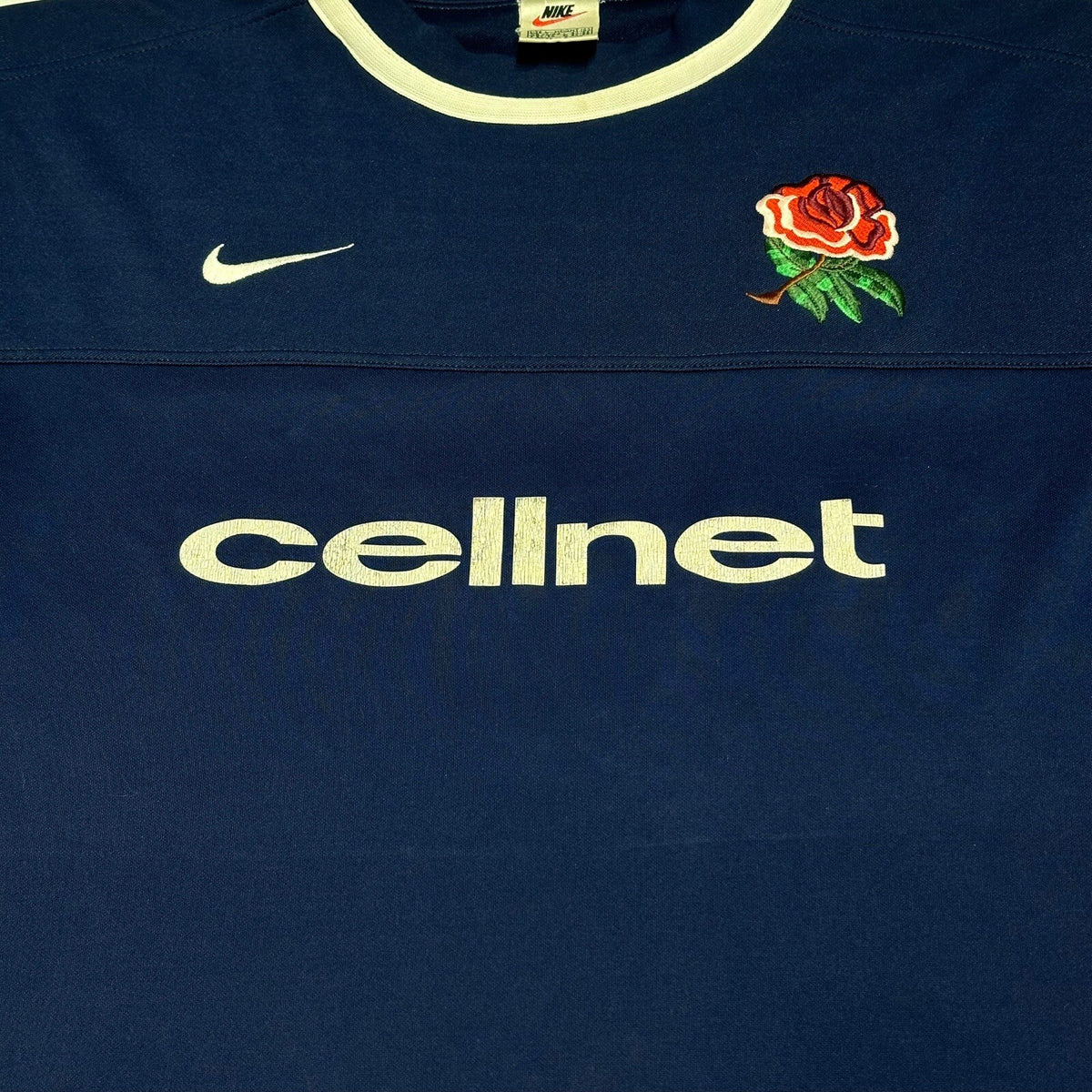 ENGLAND RUGBY JERSEY SHIRT BT CELLNET 2000s NIKE COTTON JERSEY TOP LARGE ADULT