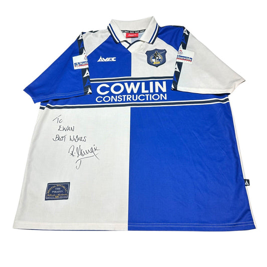 Bristol Rovers Home Shirt 1999/2000 XXL Adult 46-48” Vintage SIGNED #7 MAUGE